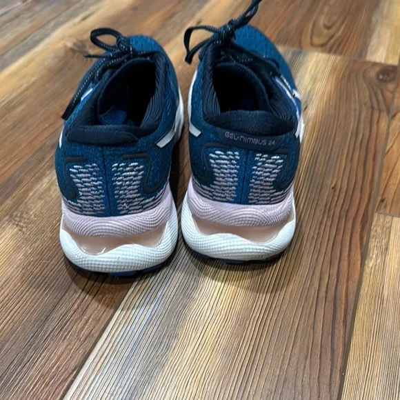 Asics Blue and Pink Athletic Shoes with Mesh Upper - Picture 2 of 5